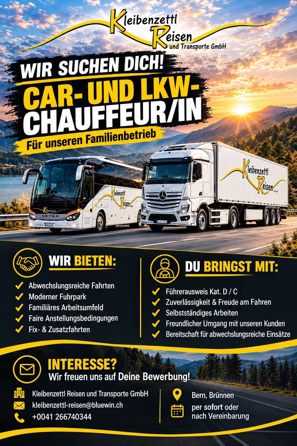 Stellenausschreibung Chauffeur